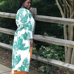 Palm print kimono